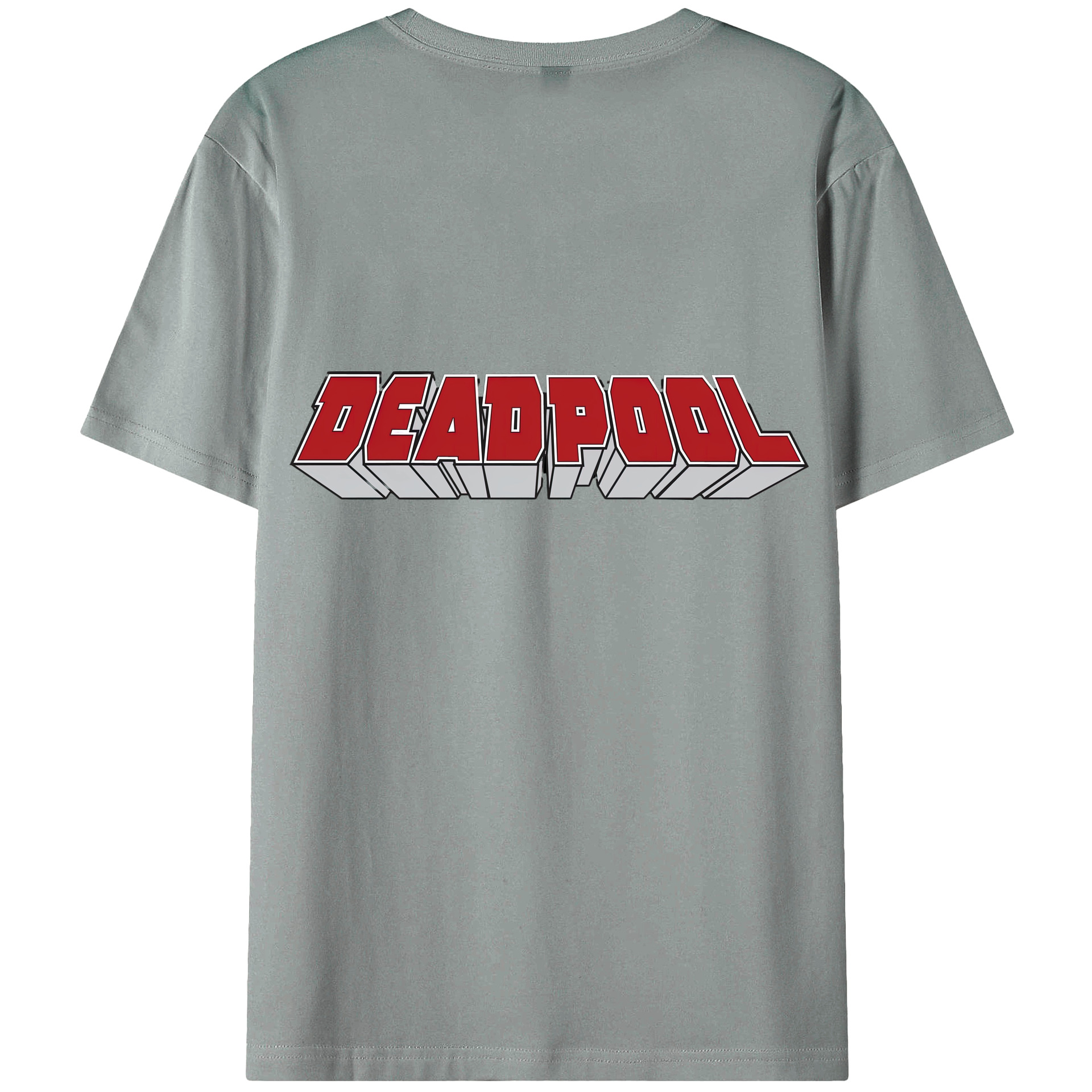 （画像用） Deadpool デッドプール 綿100％ メンズ半袖Tシャツ（バックプリント） 通気性